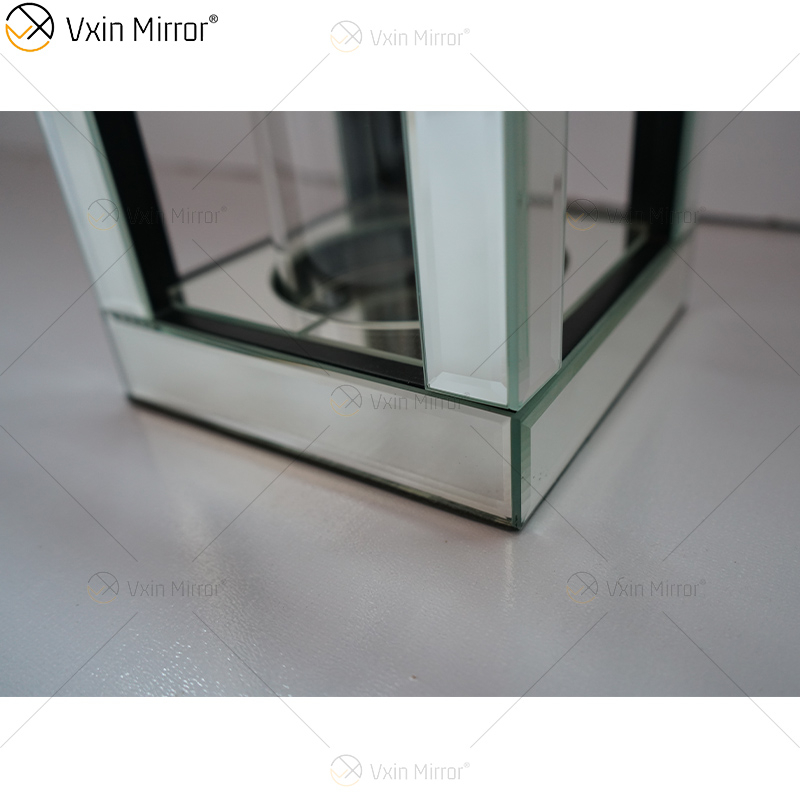اسم قابل للتخصيص حديث أنيق WXCH-064 حامل شموع من الكريستال الفضي Mirrorr لحفل الزفاف المنزلي