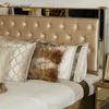Vxin Antique Furniture WXWF-1088 King Bed Grace Golden Frame Mirrored Super Bed