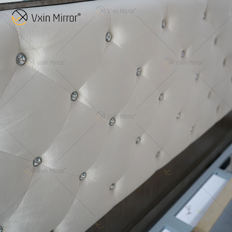 Vxin Mirror أثاث عتيق WXWF-1084 Grace Golden Silver Luxury King Bed