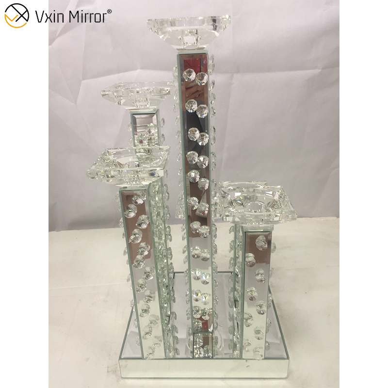 المهنية مصنع Vxin WXCH-22 الاكريليك الماس الزجاج شمعة حامل 6 كأس شمعة