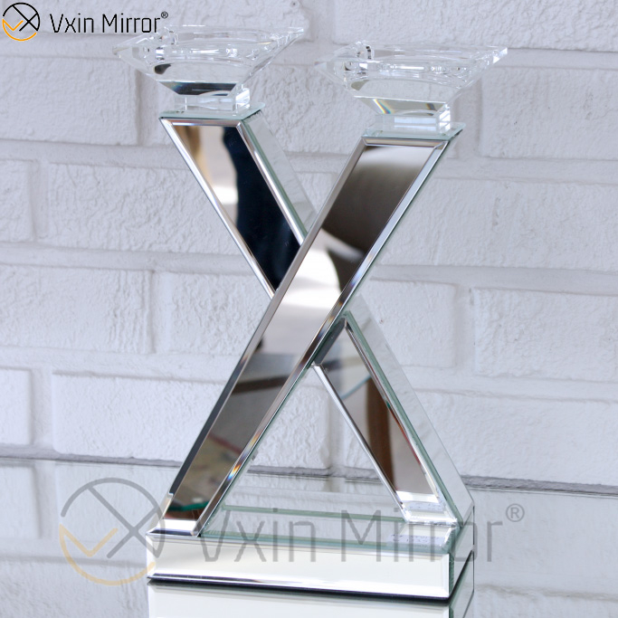 حار بيع Vxin مرآة WXCH-63 كريستال X شكل حامل شمعة معكوسة