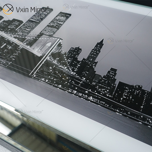 VXin WXPP-12 ديكور المنزل زجاج الإطار معكوسة جدار الفن الكريستال الخزف اللوحة مرآة جدار الفن