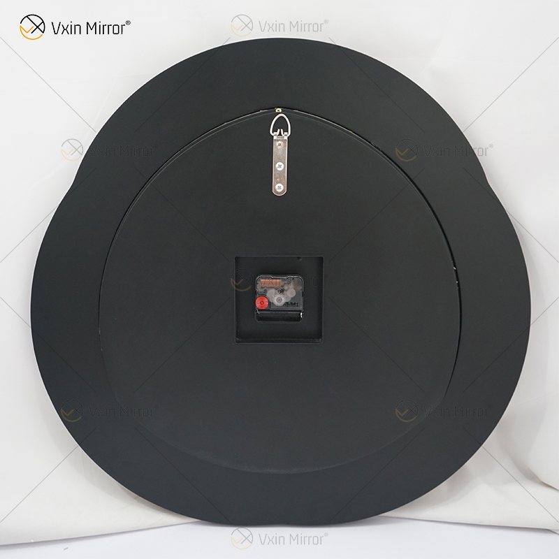 الحزمة التجريبية WXC-080 ساعة حائط ذات مرآة ثلاثية الأبعاد فضية مطحونة بالفضة الحديثة