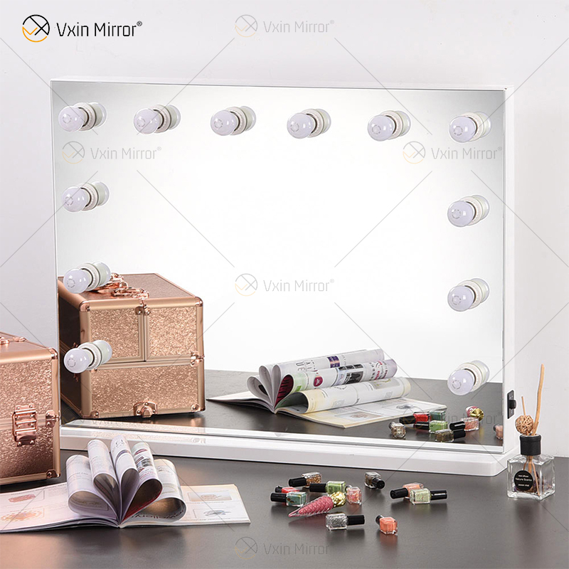 أنماط الملابس الفينيسية VXin WXDL-107 التحكم بمفتاح مرآة هوليوود الفضي اللامع مع لمبات 3 ألوان