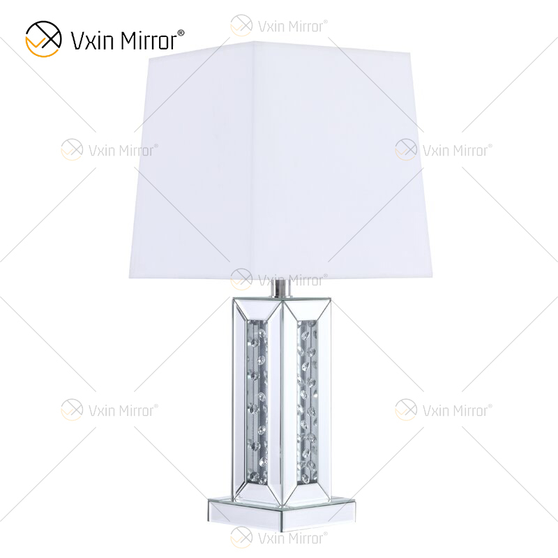 Vxin WXTL-142 مصباح مرآة طاولة LED كريستال فضي أنيق 3 ألوان ضوء LED لغرفة النوم