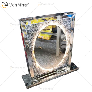 إنتاج محترف عالي الجودة مرآة Vxin WXM-2596 3 ألوان LED ضوء الماس بسيط أنيق مرآة ماكياج شاشة تعمل باللمس
