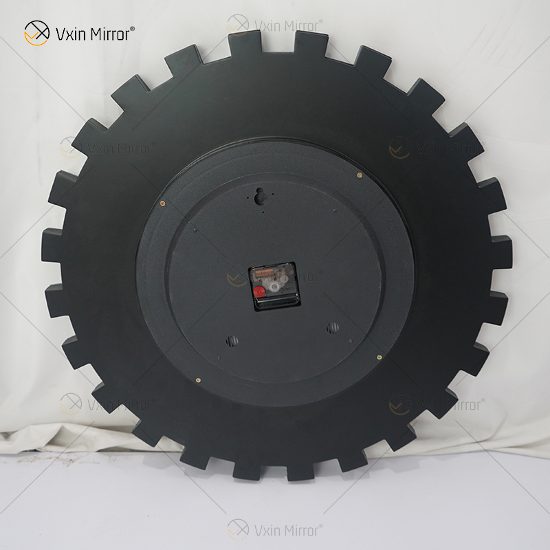 ساعة معكوسة WXMC-084 منحنية زجاجية فضية ديكور حائط ثلاثية الأبعاد على مدار الساعة