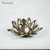 توريد المصنع Vxin Mirror Flower VX-07 Silver Candlestick Lotus Crystal Candle Holder