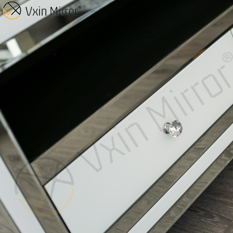 Vxin Mirror WXWF-790 الأثاث الحديث الأبيض الفضي الزجاج تلفزيون تقف