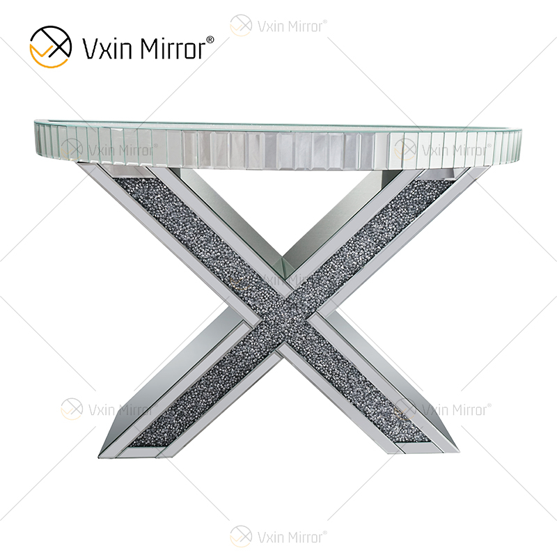 مصنع توريد Vxin ديكور المنزل الحديث الفاخرة سحق الماس طاولة وحدة التحكم مع مرآة