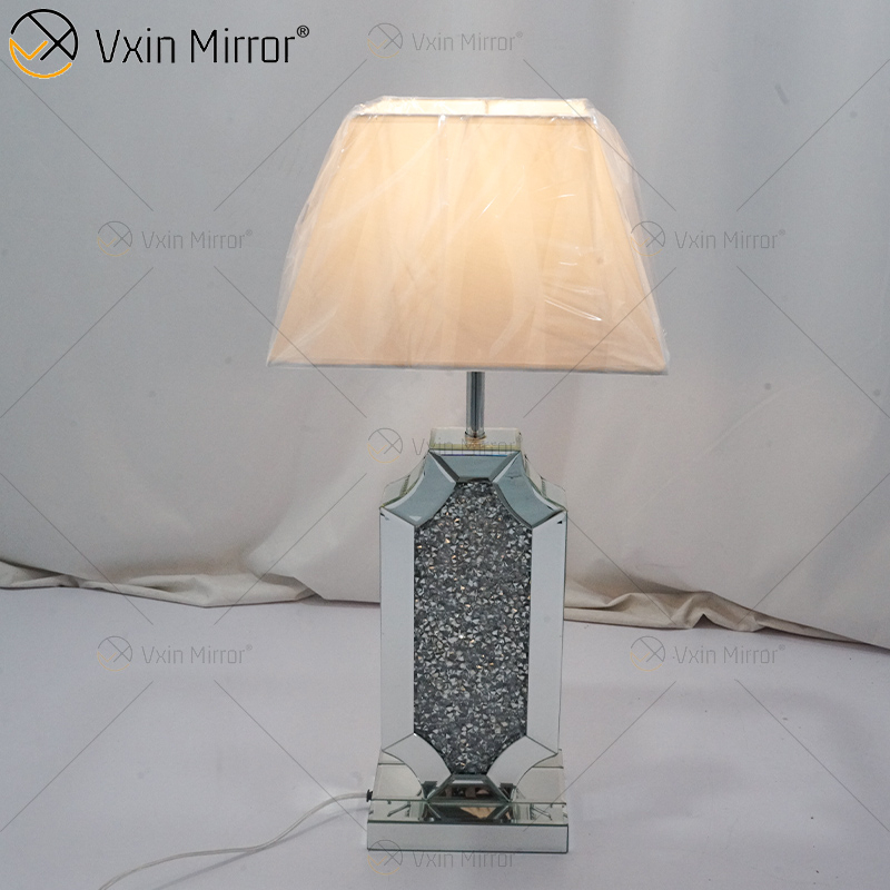 Vxin Supply WXTL-004 مصباح مرآة طاولة كريستالي فضّي حديث لغرفة النوم