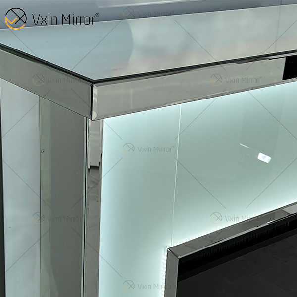 تصميم جديد WXMF-096 LED فضي بلوري زجاجي لغرفة المعيشة مدفأة مع إدراج داخلي