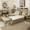 Vxin Antique Furniture WXWF-1088 King Bed Grace Golden Frame Mirrored Super Bed