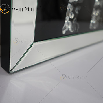 VXin WXMA-22 ديكور المنزل زجاج الإطار معكوسة النمر جدار الفن الكريستال الخزف اللوحة مرآة جدار الفن