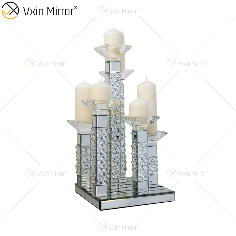 المهنية مصنع Vxin WXCH-22 الاكريليك الماس الزجاج شمعة حامل 6 كأس شمعة