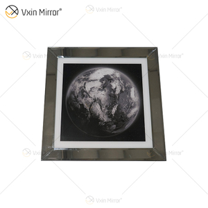 VXin WXPP-13 ديكور المنزل زجاج الإطار معكوسة الأرض جدار الفن الكريستال الخزف اللوحة مرآة جدار الفن