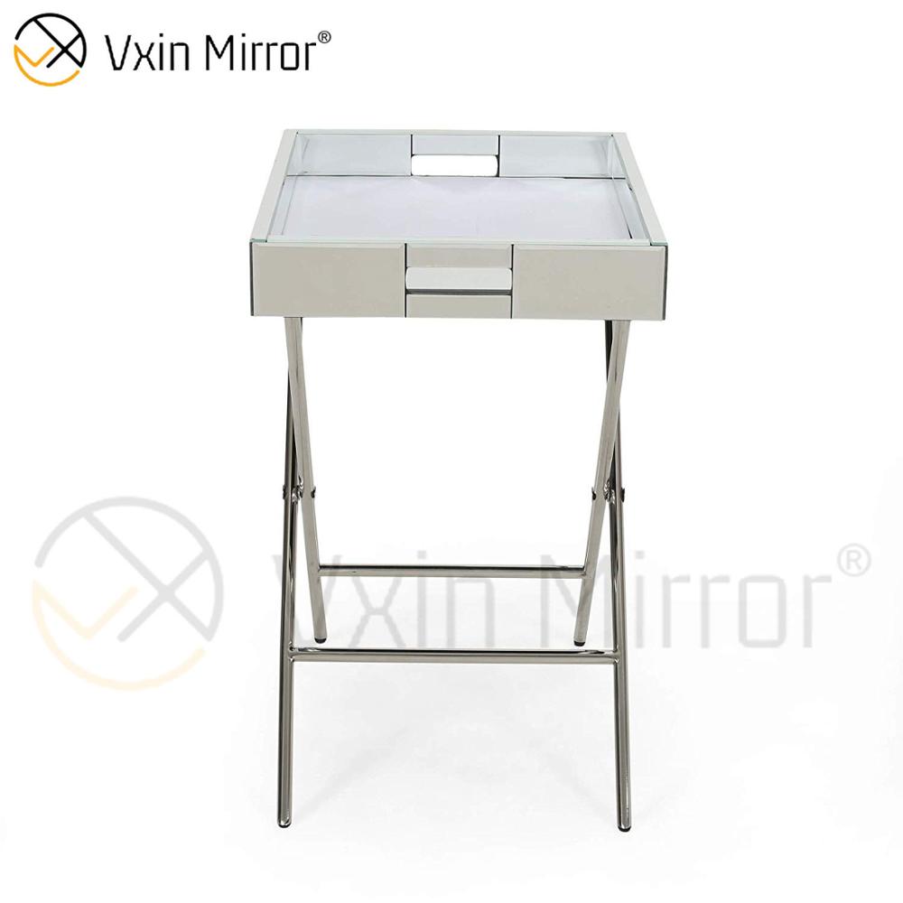 مرآة Vxin WXT-039 ديكور عصري من الفولاذ المقاوم للصدأ الفضي