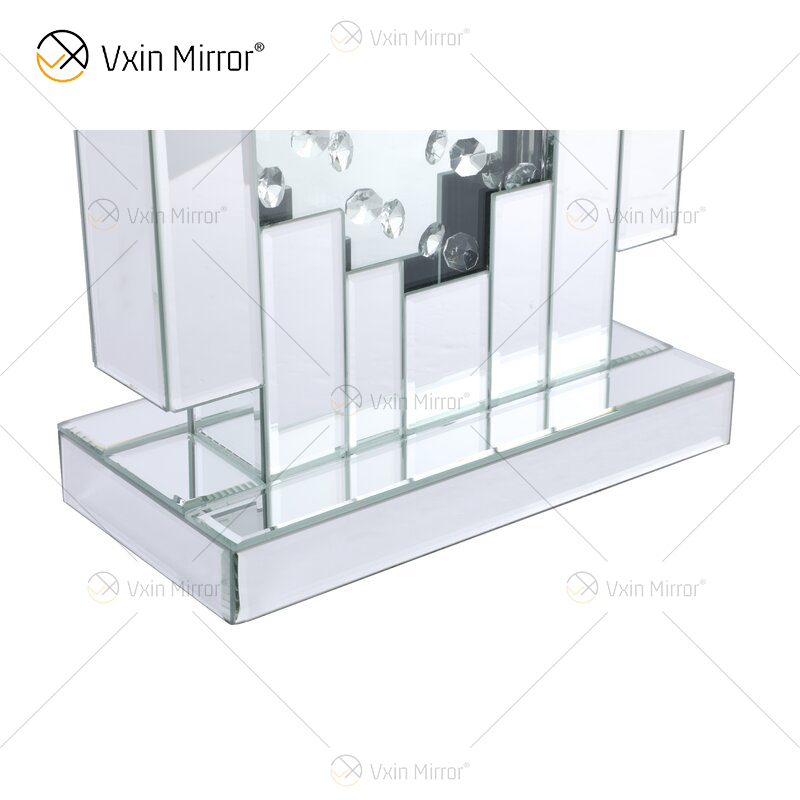 مصنع توريد WXTL-144 الحديثة الفضة الكريستال الجدول مصباح المرآة مع عاكس الضوء لغرفة النوم