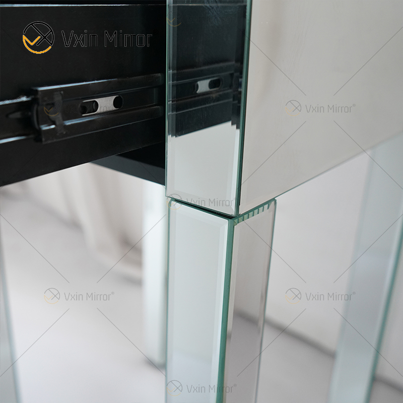 Vanity Modern WXF-046 منضدة كريستال للأثاث الفضي مع درج واحد منضدة بجانب السرير