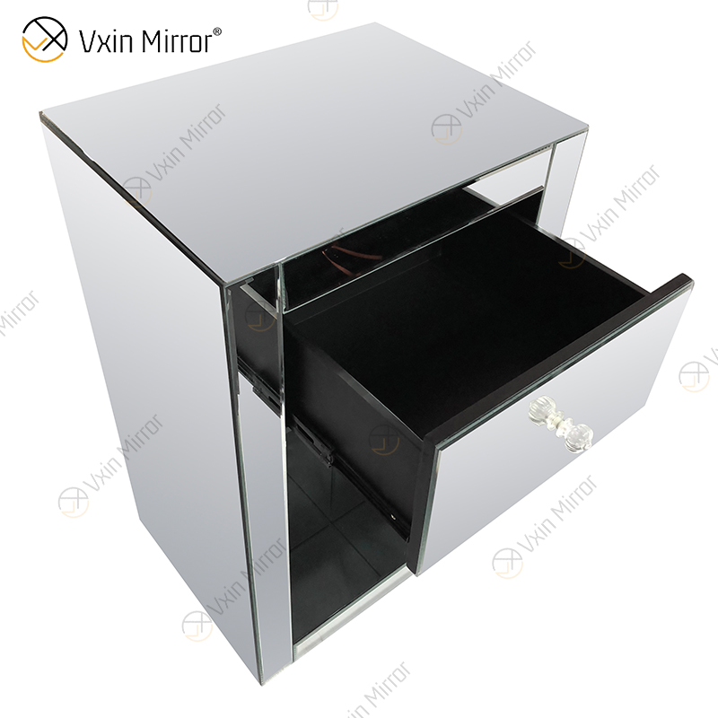 Vxin Mirror Hot البيع WXR-008 الفضة ديكور المنزل Mirored دولاب خزانة مع أدراج مع النفس
