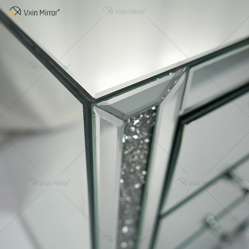 Vxin Mirror WXWF-718 الحديثة 3 أدراج معكوسة منضدة بجانب السرير