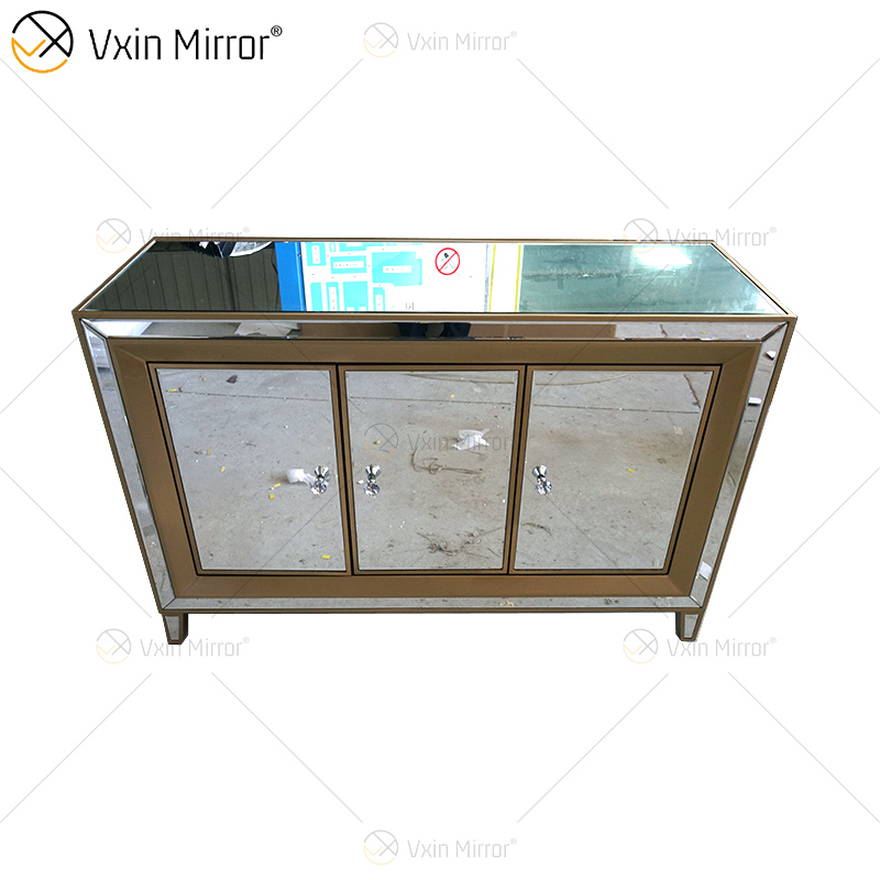 خزانة جانبية بتصميم ذهبي من Champage WXF-268 خزانة دولاب فاخرة مع أدراج المعطي