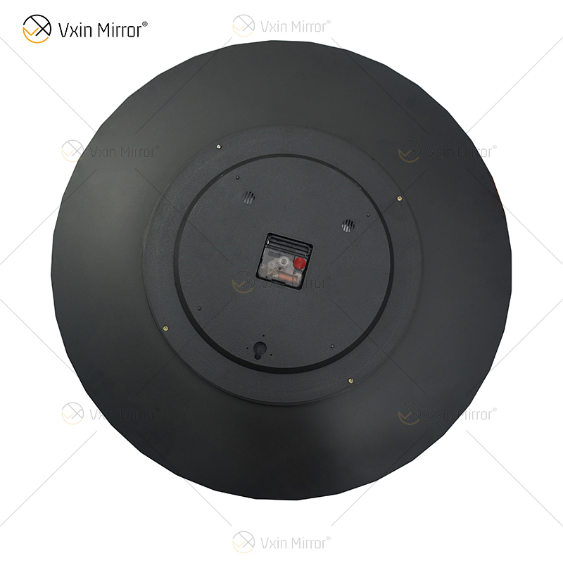 ساعة معكوسة WXMC-087 فضية منحنية لتزيين الحائط ثلاثية الأبعاد ساعة كريستال مستديرة أنيقة