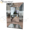 Design Wall Decoration WXM-1529 مرآة حائط فنية فضية مستطيلة للتعليق على الحائط
