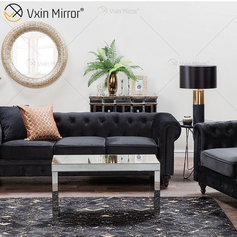 Modern WXF-169 طاولة جانبية سباركلي قهوة معكوسة لغرفة المعيشة مع أريكة