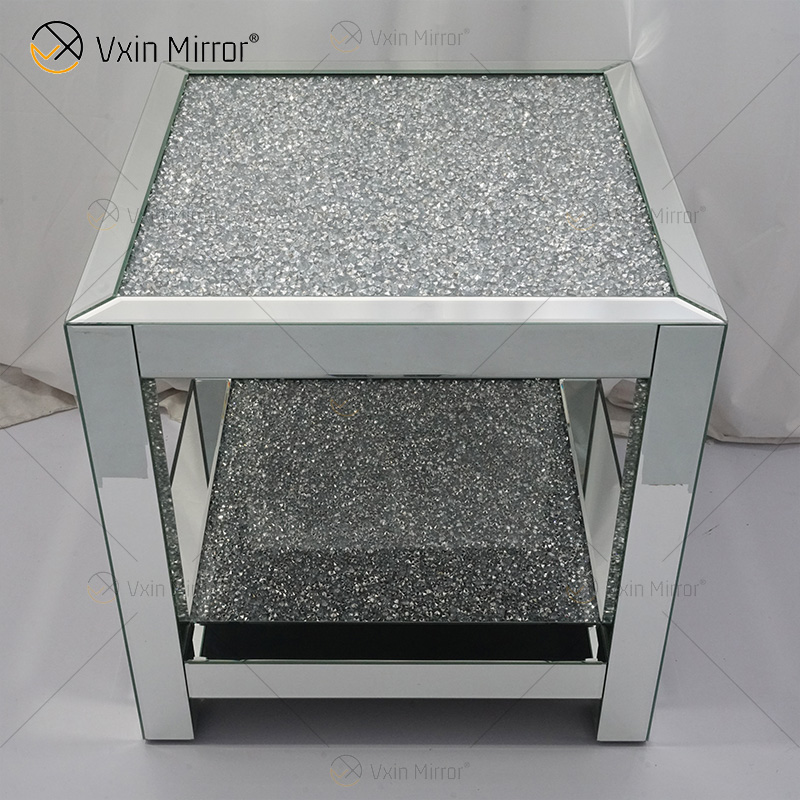 أثاث عاكس Vxin WXF-117-4 طاولة جانبية أنيقة حديثة من الماس المكسر