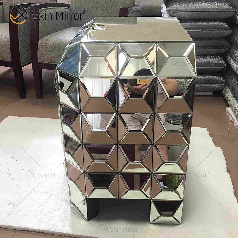 جديد تصميم ديكور المنزل الأرائك نهاية الجدول الأثاث الفضي مرآة السرير الجدول WXWF-1026