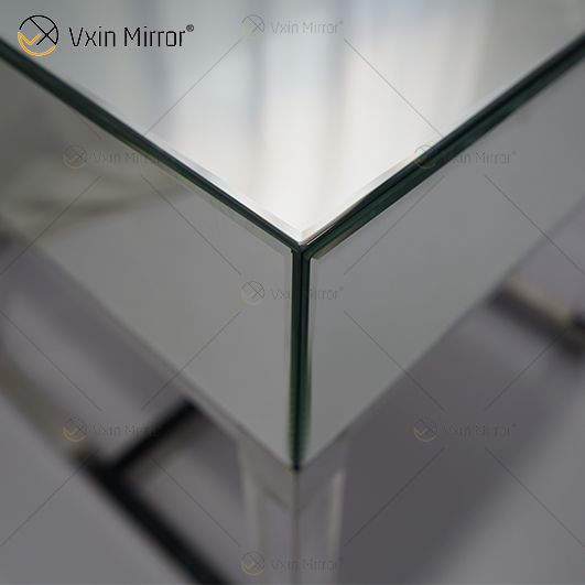 Vanity Modern WXF-139-2 منضدة أثاث من الزجاج الفضي الأكريليكي مع أدراج وطاولة بجانب السرير معكوسة لغرفة النوم