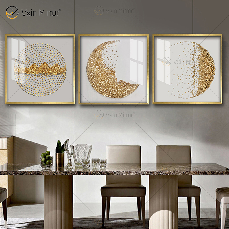 تصميم خاص Vxin WXPA-016 معدن جدار ديكور فني ديكور المنزل غرفة المعيشة الفاخرة مؤطرة قماش طباعة للمنزل مجموعة للبيع