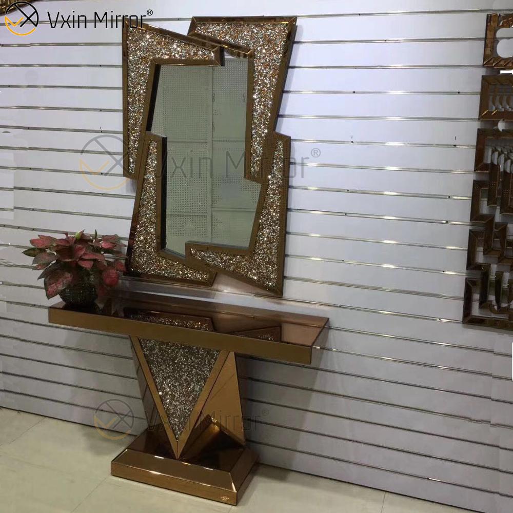 أثاث منضدة بمرآة Vxin أثاث طاولة وحدة التحكم بمرآة الماس المكسرة الحديثة