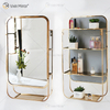Vxin Factory Supply Silver Wall Decor Silver Metal Rack تخزين الرف مرآة مستطيل رف جدار