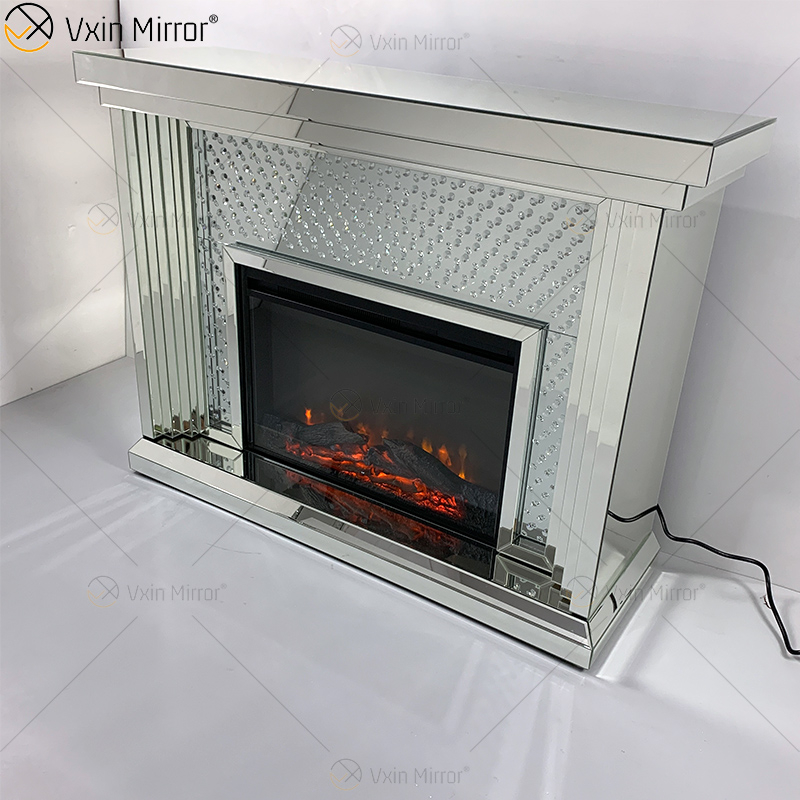 الحديثة WXWF-1096 Sparkle Electric LED معكوسة الكريستال المكسر الموقد