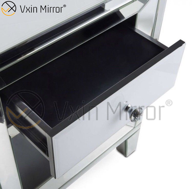 حار بيع أثاث منزلي أبيض زجاجي 2 أدراج خزانة معكوسة صندوق WXF-786