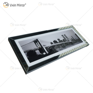 VXin WXPP-12 ديكور المنزل زجاج الإطار معكوسة جدار الفن الكريستال الخزف اللوحة مرآة جدار الفن