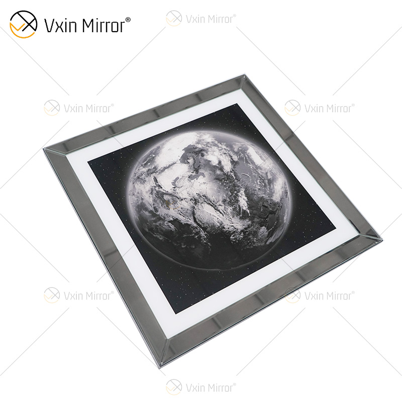 VXin WXPP-13 ديكور المنزل زجاج الإطار معكوسة الأرض جدار الفن الكريستال الخزف اللوحة مرآة جدار الفن