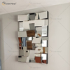 مرآة VXin WXM-1548 Moden زجاج فضي ثلاثي الأبعاد مرآة حائط ديكور ديكور المنزل لغرفة المعيشة وغرفة النوم