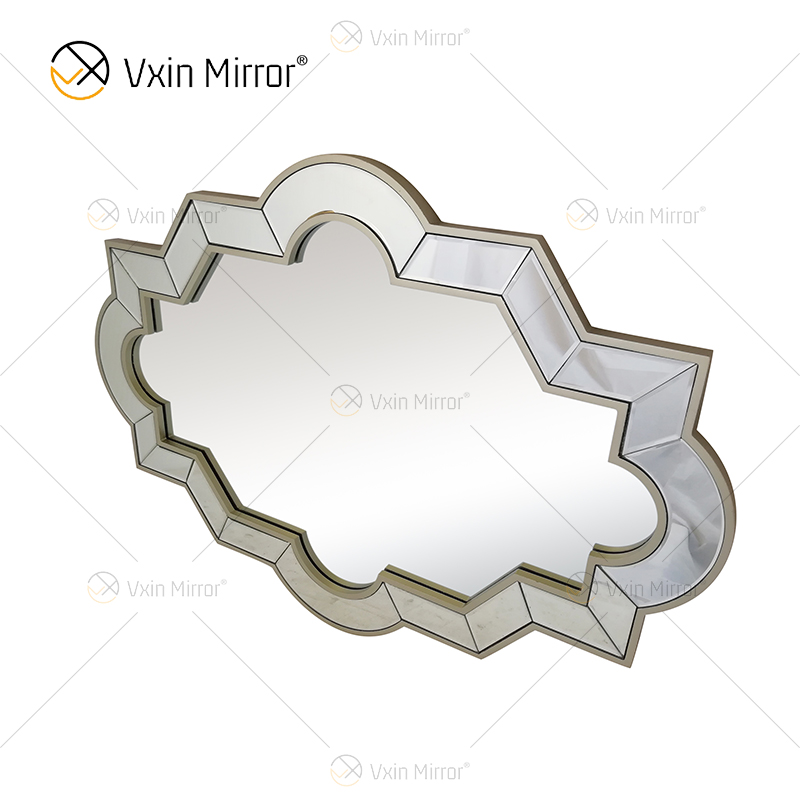 رائجة البيع WXM-2072 الحديثة تصميم خاص ديكور جدار معكوسة الفضة الفاخرة مرآة الحائط المعلقة