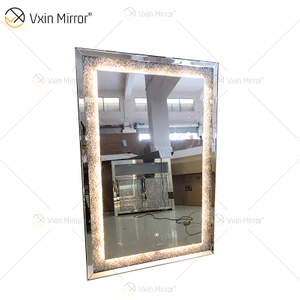 أعلى تصميم WXM-2593 LED 3 ألوان LED ضوء مرآة الماس مرآة ماكياج أنيق مرآة غرفة المعيشة