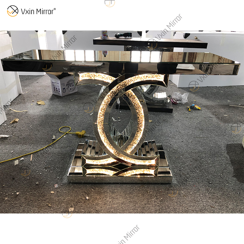 حار بيع WXWF-150 LED وحدة التحكم الجدول مع مرآة ديكور المنزل غرفة المعيشة أثاث وحدة التحكم الجداول