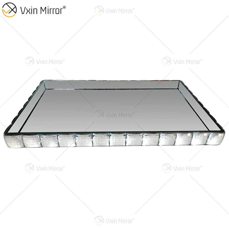 Vxin Mirror WXT-004 ديكور حديث فضي بني معكوسة علبة مجوهرات مستطيلة