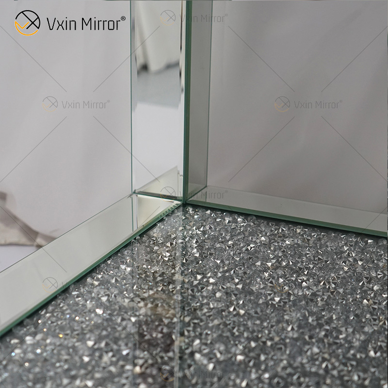 أثاث عاكس Vxin WXF-117-4 طاولة جانبية أنيقة حديثة من الماس المكسر