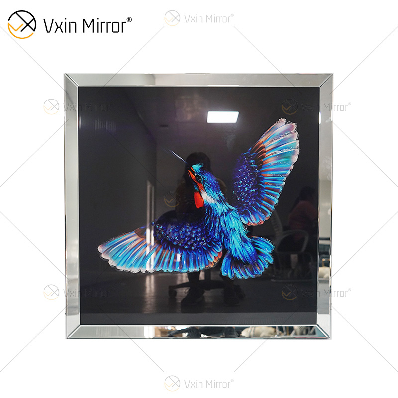 Vxin WXMA-54 الكريستال الخزف اللوحة الراتنج المغطاة الإطار الزخرفية مرآة جدار الفن