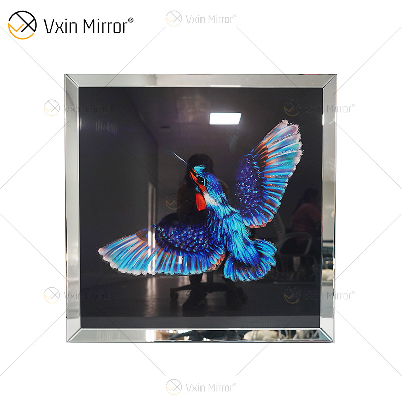 Vxin WXMA-54 الكريستال الخزف اللوحة الراتنج المغطاة الإطار الزخرفية مرآة جدار الفن