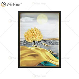 أحدث Vxin WXPA-024 3D مجردة المعادن جدار ديكور فني ديكور المنزل غرفة المعيشة الفاخرة مؤطرة للمنزل مجموعة للبيع