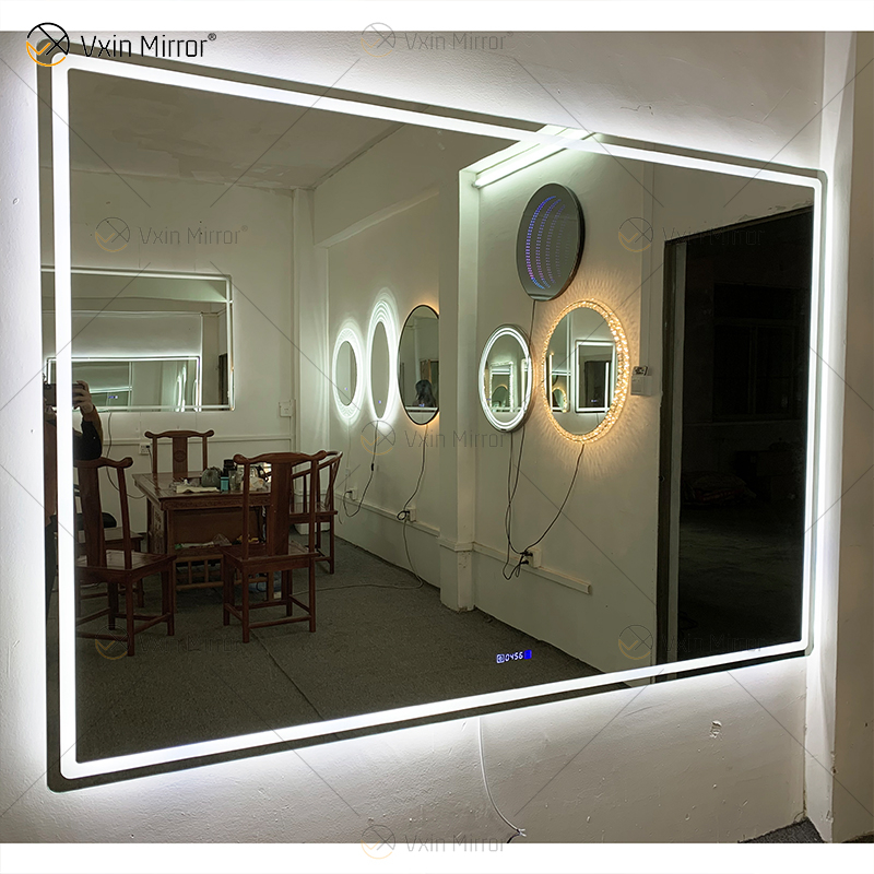 WXDL-120 LED 3 لون ضوء عرض درجة الحرارة والوقت defogging للماء إمدادات الطاقة مرآة حماية البيئة