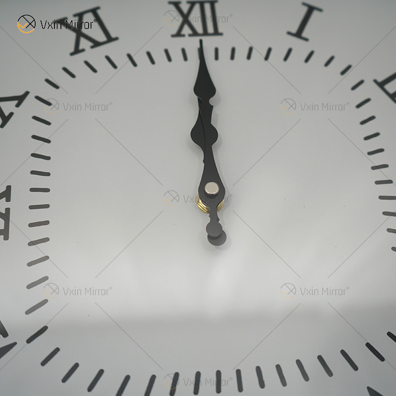 حار بيع ساعة معكوسة WXMC-078 سحق الماس الفضة ديكور الحائط ساعة أنيقة مربعة